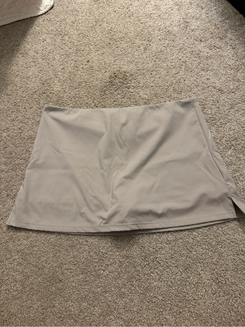 Neutral Beige Mini Skirt - Classic Women's A-Line
